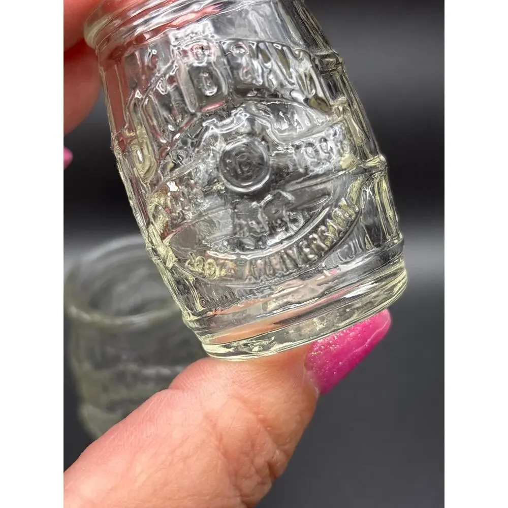 Jim Beam Barrel Shaped Toothpick Holder - Shot Glass 200th ANNIVERSARY 1795-1995